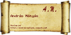 András Mátyás névjegykártya