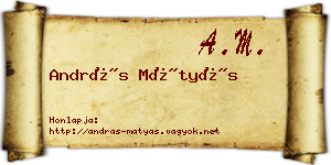 András Mátyás névjegykártya